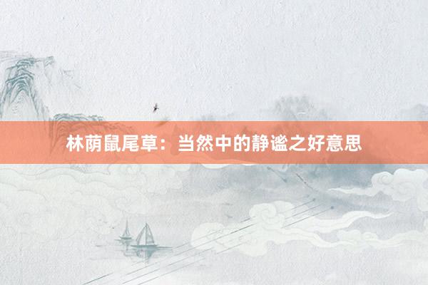林荫鼠尾草：当然中的静谧之好意思